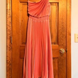 White House Black Market One Shoulder Coral Dress
